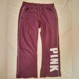 Vintage Pink By Victoria's Secret Logo Maroon Sweatpants Size Large